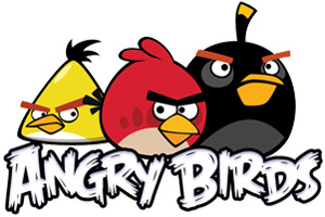 angry birds logo white